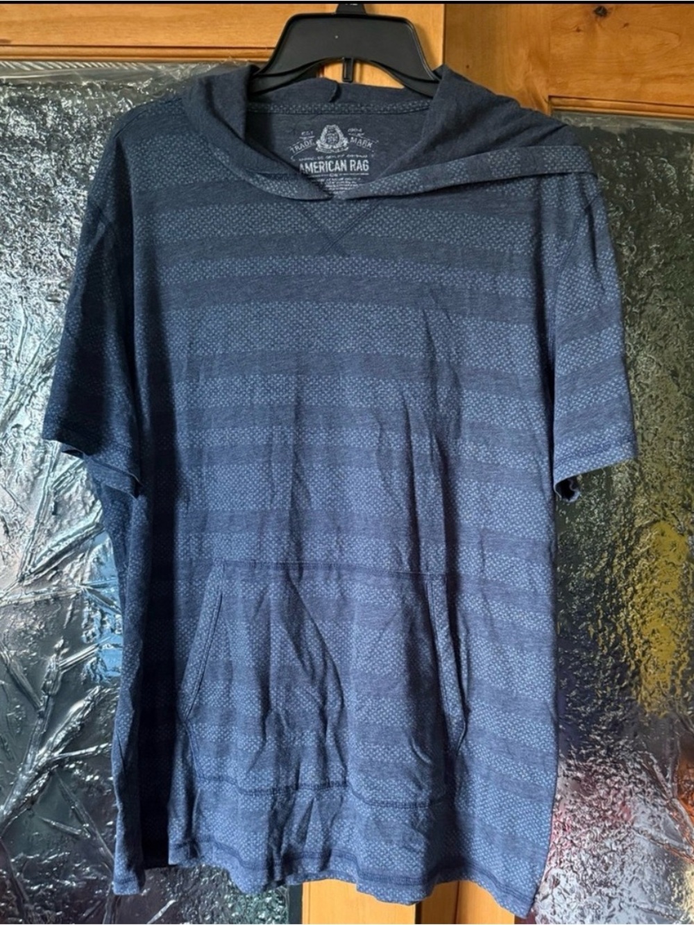 American Rag Men's Dark Navy Short Sleeve Hoodie